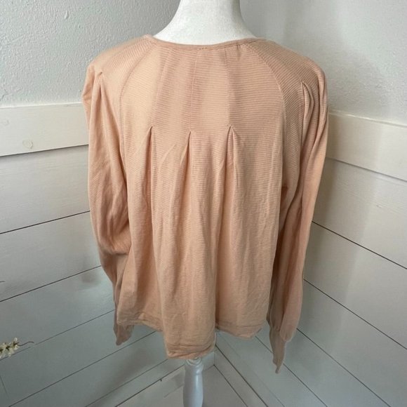 Free People Billie Knitted Ribbed Blouson Sleeve Women's Size S - Picture 3 of 7